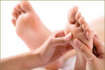 Foot massage with elements of acupressure